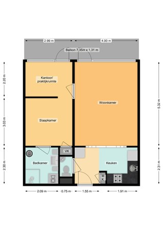 Floorplan - Forellendaal 110, 2553 LE Den Haag